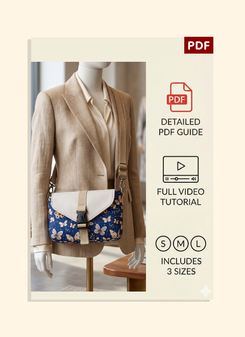 Buckle Crossbody Bag PDF Download Pattern (3 sizes included)