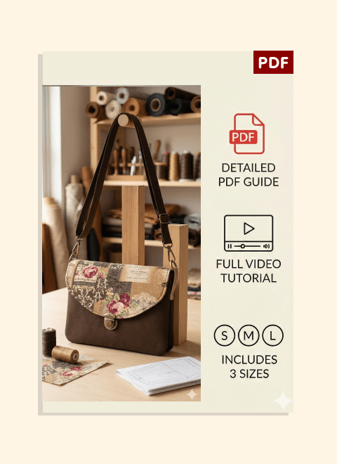 Pocketed Crossbody Purse PDF Download Pattern (3 sizes included)