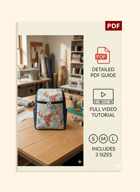 Open Top Backpack PDF Download Pattern (3 sizes included)