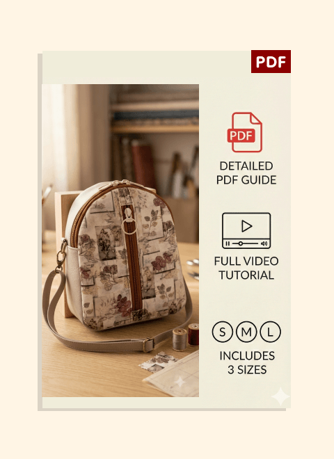 Dual-Zipper Mini Crossbody Bag PDF Download Pattern (3 sizes included)