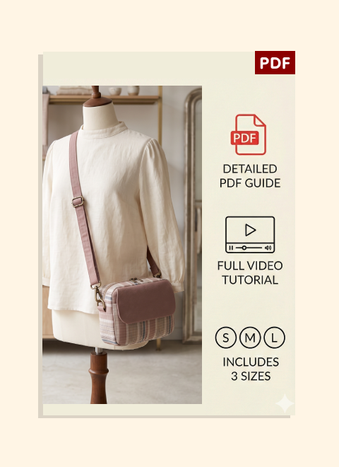 Flap-Pocket Crossbody Bag PDF Download Pattern (3 sizes included)