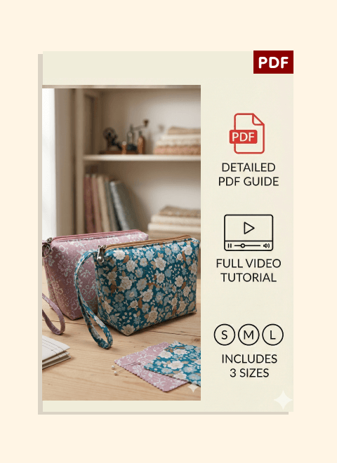 Cute Toiletry Pouch PDF Download Pattern (3 sizes included)