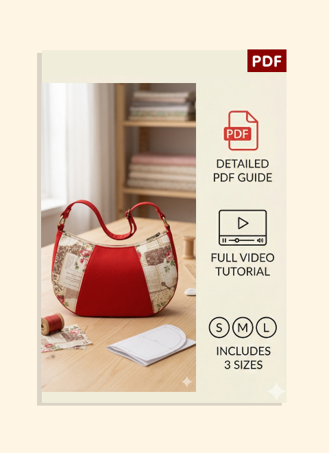Shoulder Purse Bag PDF Download Pattern (3 sizes included)