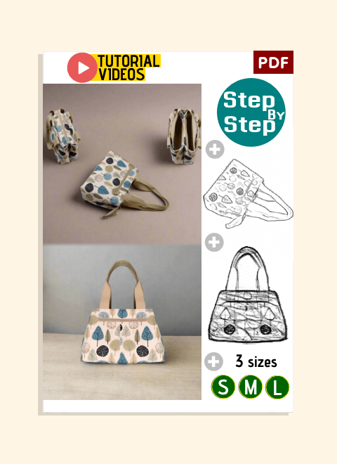 Two-Compartment Handbag PDF Download Pattern (3 sizes included)