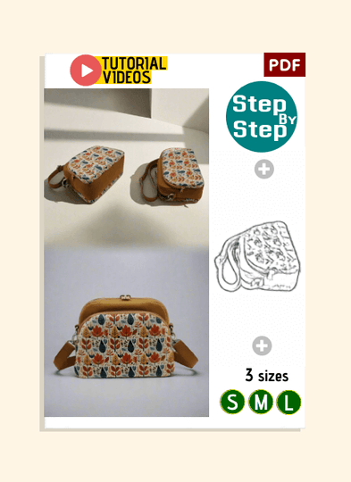 Triple-Compartment Box Crossbody PDF Download Pattern (3 sizes included)
