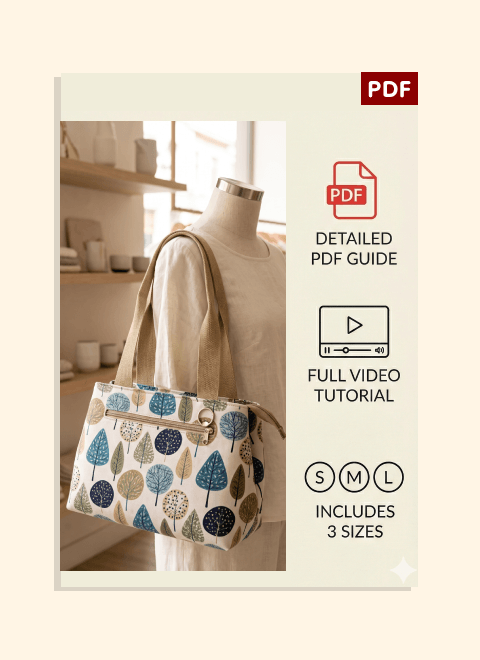 Two-Compartment Handbag PDF Download Pattern (3 sizes included)