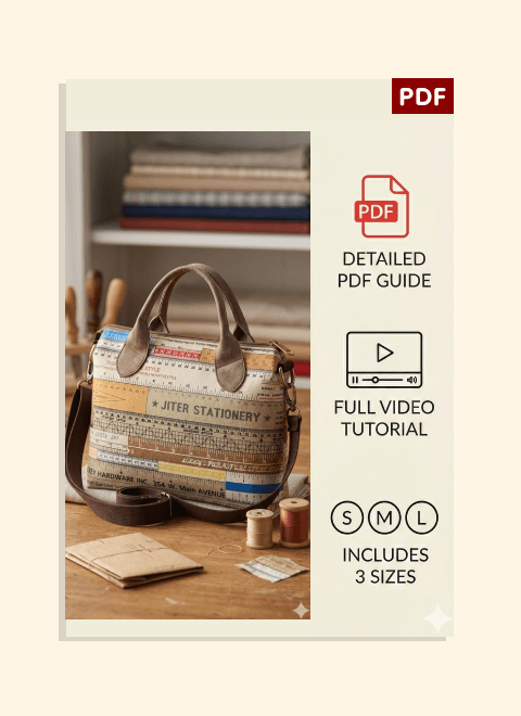 Divided Tote Bag PDF Download Pattern (3 sizes included)