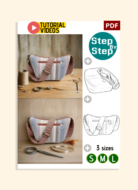 Front Pocket Crossbody Bag PDF Download Pattern (3 sizes included)