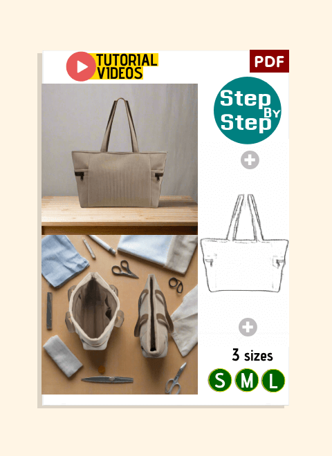 Two-Sided Zip Handbag PDF Download Pattern (3 sizes included)