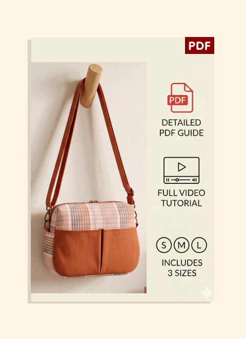 Pocketed Crossbody Bag PDF Download Pattern (3 sizes included)