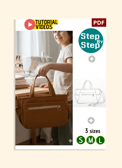 Multi-Pocket Recessed Zip Bag PDF Download Pattern (3 sizes included)