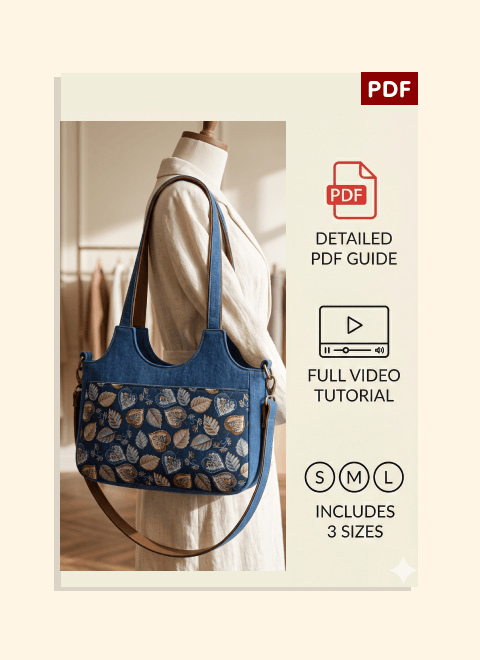 U-Shape Pocket Bag PDF Download Pattern (3 sizes included)