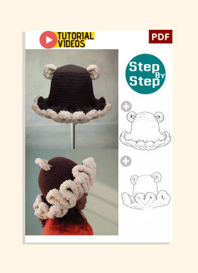 Chic Ruffled Hat PDF Crochet Pattern