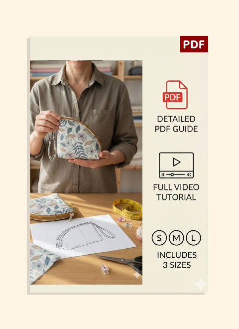 Zip Wristlet Pouch PDF Download Pattern (3 sizes included)