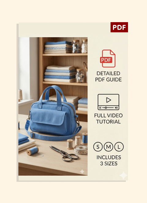 Front Flap Crossbody Bag PDF Download Pattern (3 sizes included)