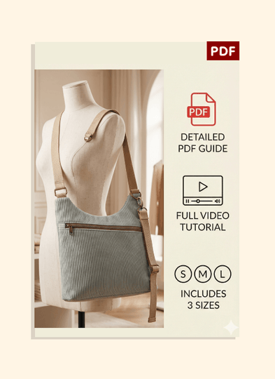 Crescent Sling Bag PDF Download Pattern (3 sizes included)