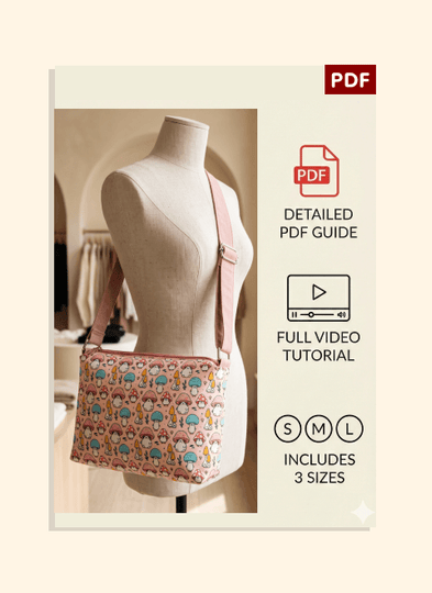 Dual-Zip Crossbody Bag PDF Download Pattern (3 sizes included)