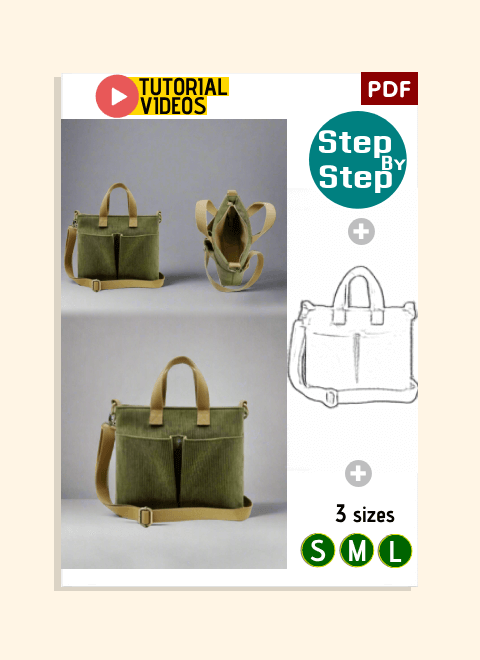 Double-Pocket Zipper Purse PDF Download Pattern (3 sizes included)
