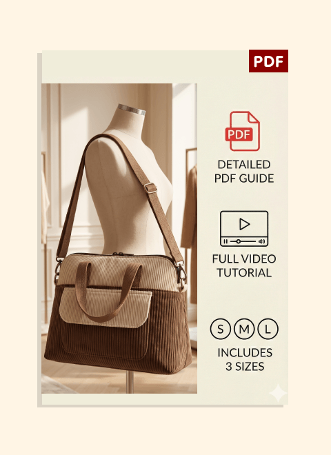 Flap Pocket Handbag PDF Download Pattern (3 sizes included)