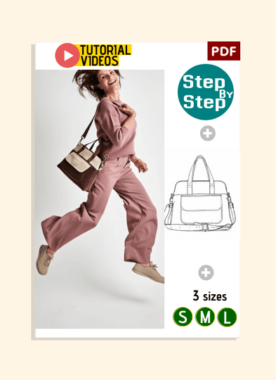 Flap Pocket Handbag PDF Download Pattern (3 sizes included)