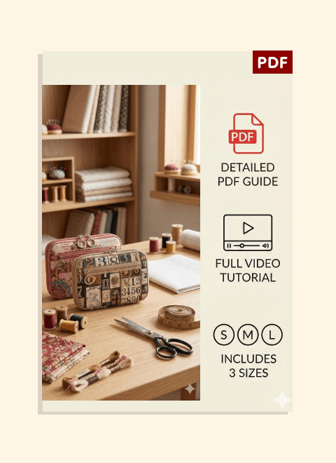 Zipper Card Wallet PDF Download Pattern (3 sizes included)