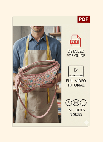 Dual-Zip Crossbody Bag PDF Download Pattern (3 sizes included)