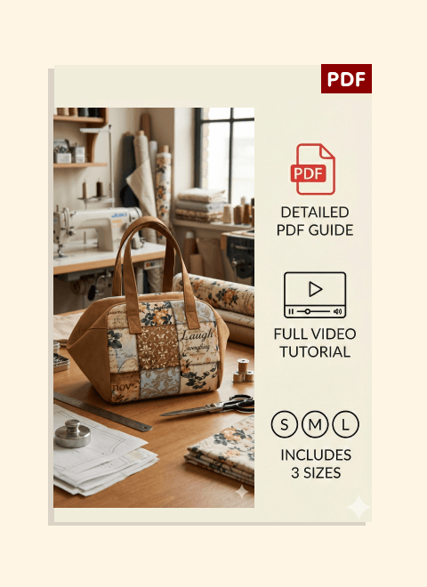 Cute Zipper Bag PDF Download Pattern (3 sizes included)