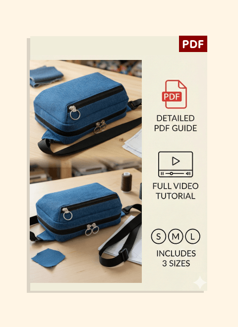 Denim Organizer Sling Bag PDF Download Pattern (3 sizes included)
