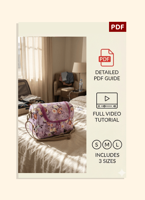 Zip-Top Crossbody Bag PDF Download Pattern (3 sizes included)