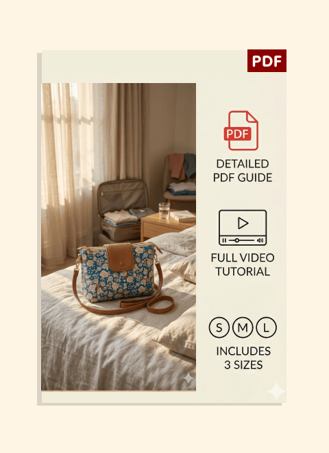Double Zip Crossbody Bag PDF Download Pattern (3 sizes included)