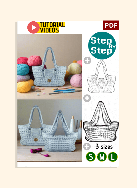 Crochet Shoulder Bag PDF Pattern Download (Includes Video Tutorial)