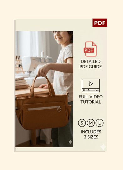 Multi-Pocket Recessed Zip Bag PDF Download Pattern (3 sizes included)