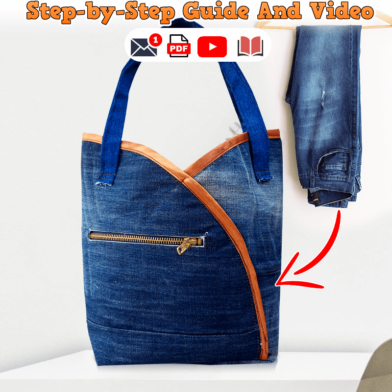 Denim Basket Bag PDF Download Pattern (3 sizes included)