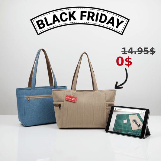 Denim Zip Handbag Pattern + FREE Two-Sided Handbag (3 Sizes Each)