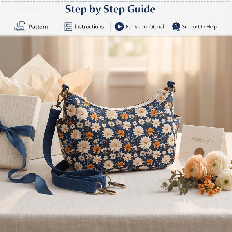 Curved Top Crossbody PDF Download Pattern (3 sizes included)