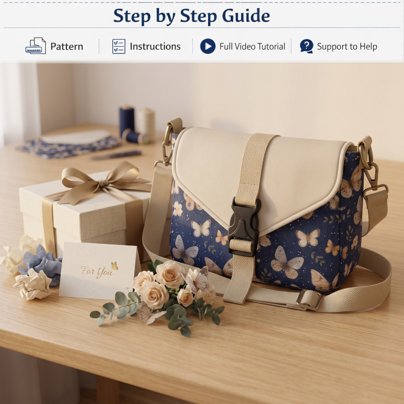 Buckle Crossbody Bag PDF Download Pattern (3 sizes included)