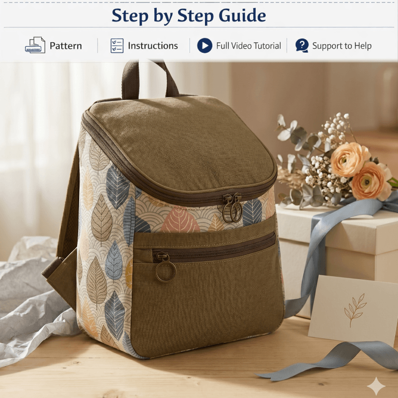 Wide Mouth Backpack PDF Download Pattern (3 sizes included)
