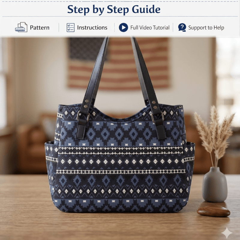 Dual Pocket Shoulder Bag PDF Download Pattern (3 sizes included)