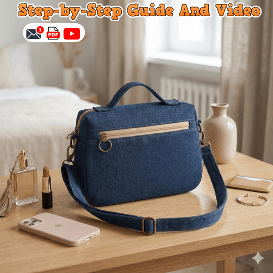 Denim Zip Crossbody Bag PDF Download Pattern (3 sizes included)