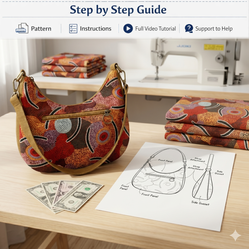 Sweet Shoulder Bag PDF Download Pattern (3 sizes included)