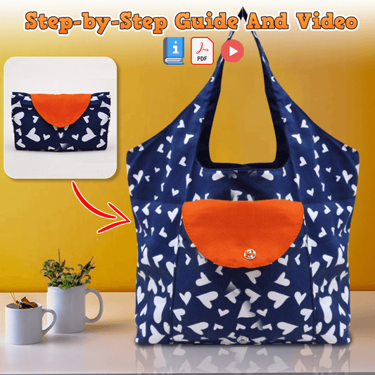 Fold-Up Tote Bag PDF Download Pattern (3 sizes included)