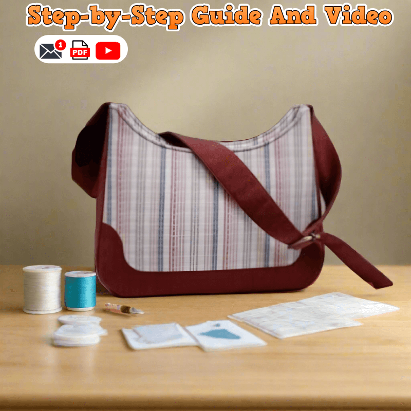 Recessed Zipper Shoulder Bag PDF Download Pattern (3 sizes included)