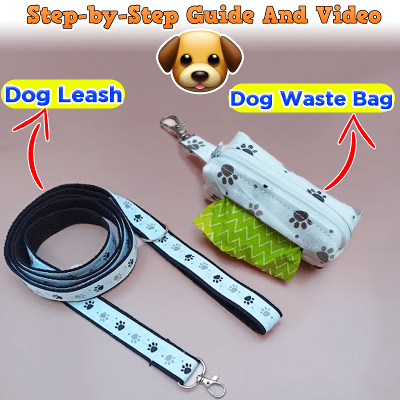 Dog Waste Bag and Leash PDF Download Pattern (3 sizes included)