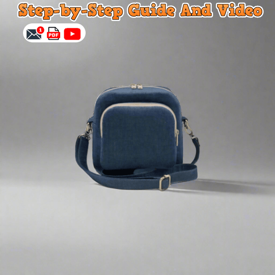 Denim Front-Zip Pocket Crossbody PDF Download Pattern (3 sizes included)