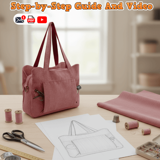 Multi-Pocket Zipper Tote Pattern + FREE Two-Sided Handbag (3 Sizes Each)