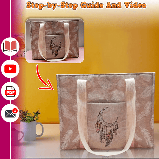 Book Tote Bag PDF Download Pattern (3 sizes included)
