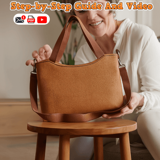 Classic Zip Shoulder Bag PDF Download Pattern (3 sizes included)