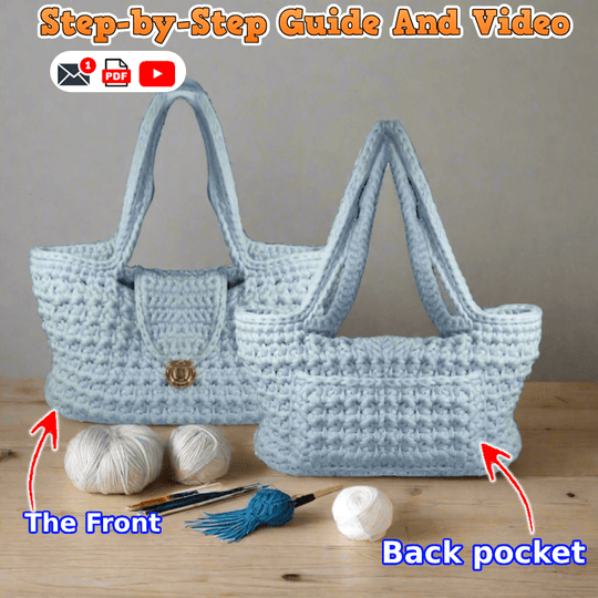 Crochet Shoulder Bag PDF Pattern Download (Includes Video Tutorial)