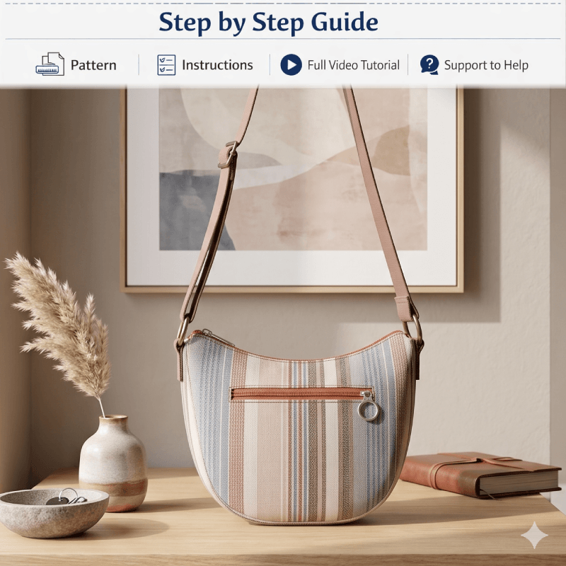 Front Pocket Crossbody Bag PDF Download Pattern (3 sizes included)
