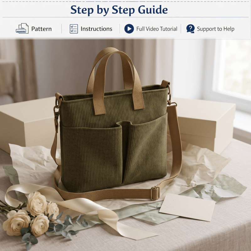 Double-Pocket Zipper Purse PDF Download Pattern (3 sizes included)